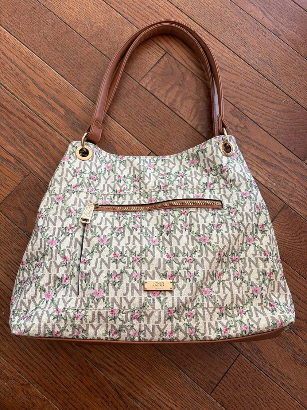 Jones New York Signature Vine Floral Ivory Lisa Satchel
